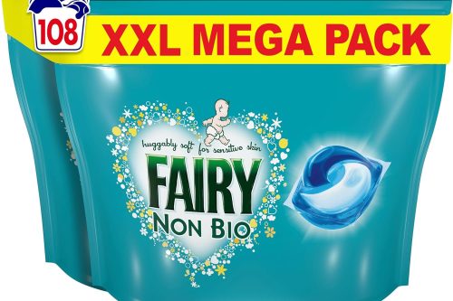 🦊Fairy Non Bio PODS Washing Liquid Capsules, For Sensitive Skin, 108 Washes- AUTO WIN 01/11