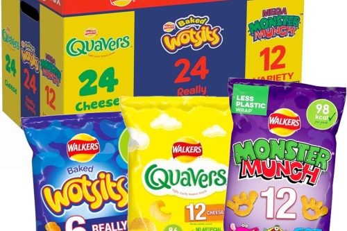 🦊MEGA WALKERS CRISPS SNACKS VARIETY BOX OF 60 CRISPS SHARE BAG – AUTO WIN 12/11