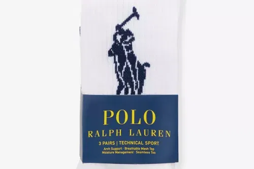 🦊POLO RALPH LAUREN Logo-print pack of three stretch-recycled-polyester socks-AUTO WIN 01/12