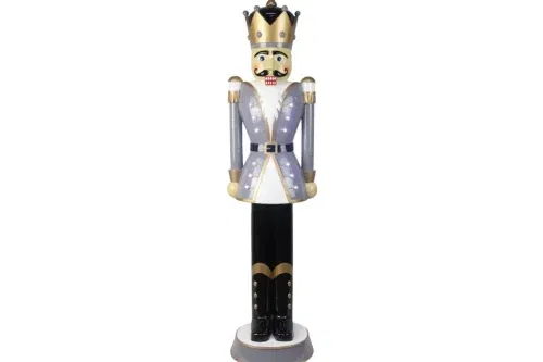 4ft Norbert Christmas Nutcracker Figure in Winter Grey-AUTO WIN