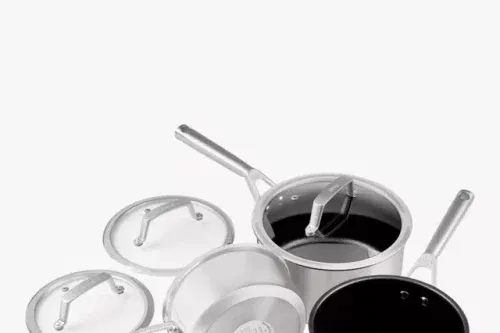 Ninja ZEROSTICK Stainless Steel Non-Stick Saucepan & Lid Set, 3 Piece-AUTO WIN