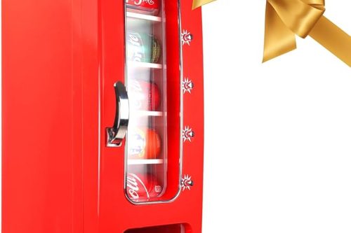 🦊Coca Cola Mini Fridge For Bedrooms 5L Retro Vending Machine Style Cool Box 10 Can Quiet Mini Fridges-AUTO WIN