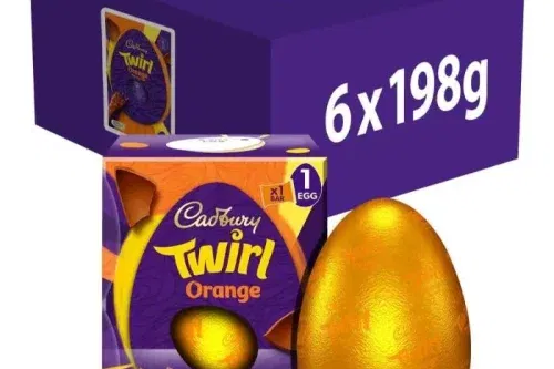 CADBURY ORANGE TWIRL CHOCOLATE EASTER EGG (BOX OF 6)-AUTO WIN