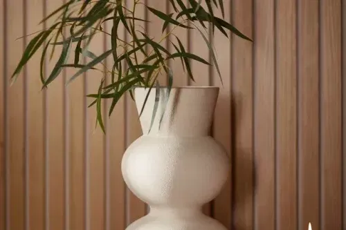 Totem Earthenware Vase, H33cm, Natural-AUTO WIN