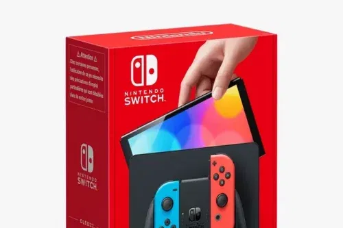 Nintendo Switch OLED 64GB Console with Joy-Con, Neon Red/Blue-AUTO WIN