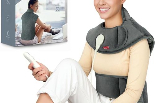 Comfytemp Far Infrared Weighted Heat Pad for Upper Back, Neck, Shoulder, -AUTO WIN