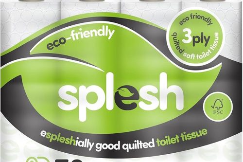 🦊Splesh by Cusheen 3-ply Toilet Roll - Aloe Vera Fragrance (72 Pack) Soft, Quilted-AUTO WIN 08/01