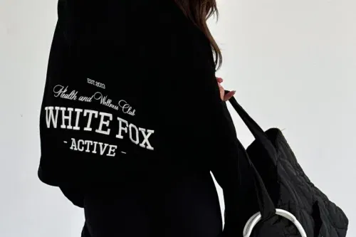 🦊White Fox Taking Sides Oversized Hoodie Black & Sprinting Zip Pocket Leggings Black-AUTO WIN 21/01