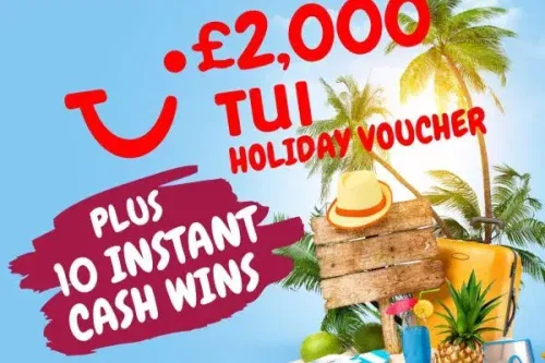 WIN £2000 TUI HOLIDAY VOUCHER + 10 INSTANT CASH WINS -09/01 -AUTO WIN