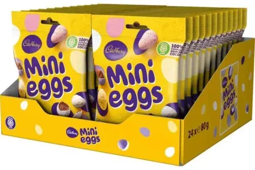 CADBURY MINI EGGS CHOCOLATE BAG 80G (BOX OF 24)-AUTO WIN