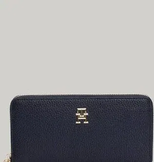 🦊 Tommy Hilfiger Emblem Large Purse, Space Blue-AUTO WIN