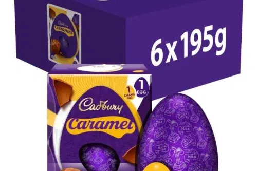 🦊 Cadbury Caramel Milk Chocolate Easter Egg 195g (Box of 6)-AUTO WIN