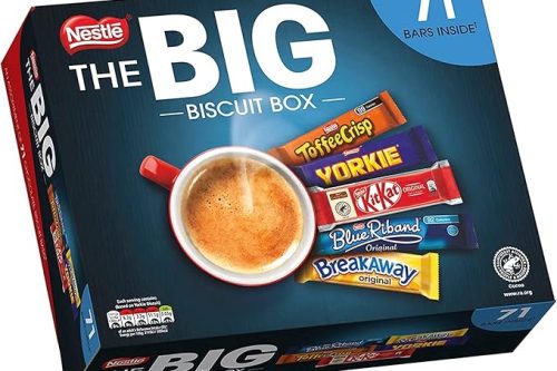🦊Nestle - The Big Biscuit Box, 71 x Chocolate Bars – Kitkat, Yorkie, Toffee Crisp, Breakaway & Blue Riband-AUTO WIN 16/02