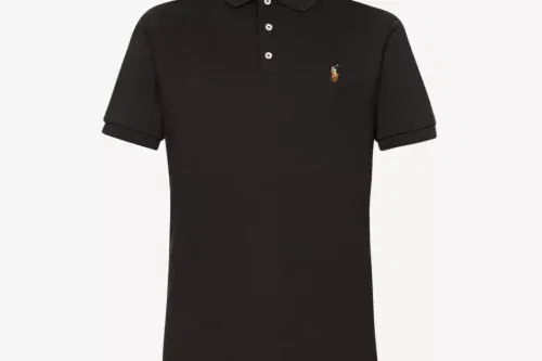 POLO RALPH LAUREN Short-sleeved logo-embroidered custom slim-fit cotton-jersey polo shirt-AUTO WIN