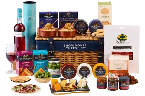 🦊 SNOWDONIA Cheese, Charcuterie & Port Wicker Hamper -AUTO WIN