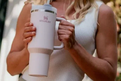 🦊Stanley Quencher Recycled Stainless Steel Flowstate Tumbler, 1.18L, Rose Quartz-AUTO WIN 04/04