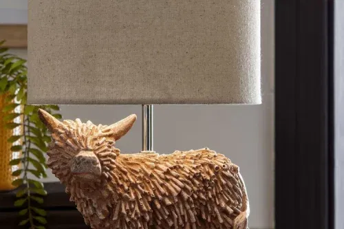 🦊 Natural Hamish The Highland Cow Table Lamp-AUTO WIN