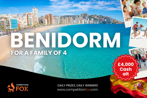 WIN 7 Nights In Benidorm For A Family Of 4 Staying In The Famous Sol Pelicanos Hotel Or TAKE £4,000 Cash