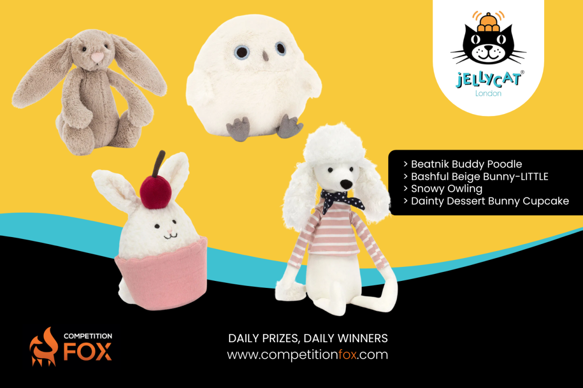 力JELLYCAT BUNDLE-POODLE-BUNNY-OWLING-CUPCAKE-AUTO WIN – Competition Fox