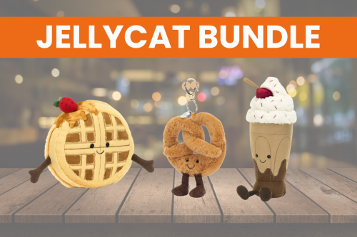 JELLYCAT BUNDLE-Milkshake/Rene Waffle/Pretzel Bag Charm-AUTO WIN