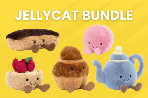 JELLYCAT BUNDLE-Vicky Teapot/Étienne Éclair/Tarte Aux Fraises/Brigitte Brioche-AUTO WIN