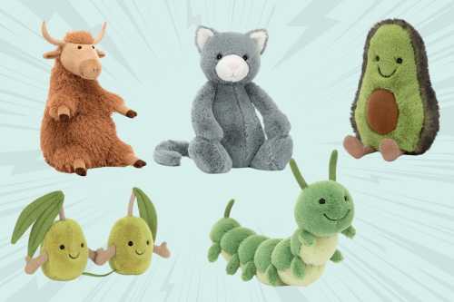 JELLYCAT BUNDLE/Herbie Highland Cow/  Carys Caterpillar /Bashful Kitten/Pair Of Olives/Avocado-AUTO WIN