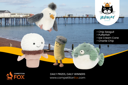 JELLYCAT TEIGNMOUTH SPECIAL - Chip Seagull/ Pufferfish/Ice Cream Cone/Charlie Chip-AUTO WIN