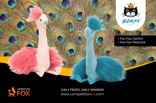 JELLYCAT Fou Fou Ostrich & Fou Fou Peacock-AUTO WIN