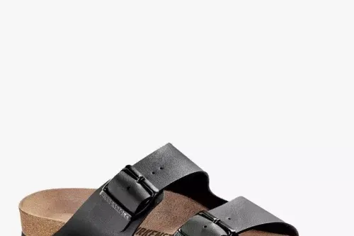 Birkenstock Arizona Narrow Fit Birko Flor Double Strap Sandals, Black - AUTO WIN