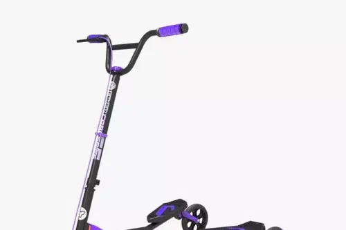 SkateHut Yvolution Fliker Carver C5 Scooter, Purple-AUTO WIN