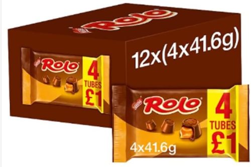 🦊Rolo Milk Chocolate & Caramel Multipack 41.6g 4 Pack x Case of 12-AUTO WIN