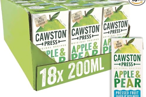 3 WINNERS Cawston Press Fruit Water Kids Drink | Pressed Apple & Pear Flavoured Water | 200ml x 18 Pack Pear & Apple Juice Cartons | School Approved – No Added Sugar – Vegan | Ideal for Kids Lunchbox