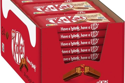 🦊Nestle KitKat Classic chocolate bar, crunchy bar with milk chocolate & crispy waffle, pack of 24 (24x41.5g)-AUTO WIN