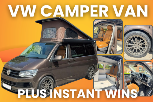 WIN A 2019 VOLKSWAGEN CAMPERVAN + £1000 CASH -  PLUS 100 MEGA INSTANT WINS UP FOR GRABS