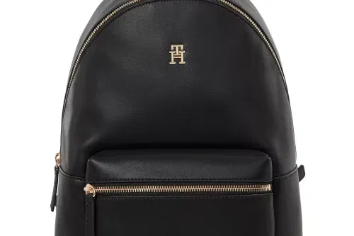 Tommy Hilfiger Logo Tape Backpack, Black-AUTO WIN