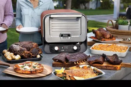 Ninja Woodfire Outdoor Oven, Pizza Oven & Smoker, Terracotta-AUTO WIN