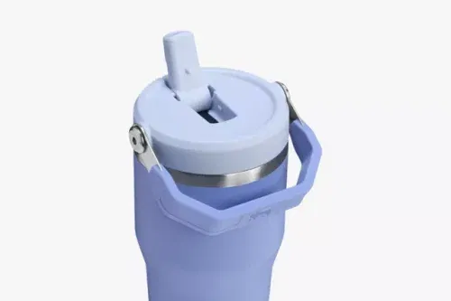 Stanley IceFlow Flip Straw Stainless Steel Leak-Proof Tumbler, 600ml, Hydrangea-AUTO WIN