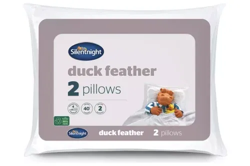 🦊 Silentnight Duck Feather Medium/ Soft Pillow - 2 Pack-AUTO WIN