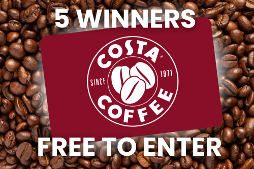 FOX GIVEAWAY- 5 WINNERS WIN £10 COSTA GIFT CARD- IF THEY SPEND £5 IN THE SAME TRANSACTION THEN THEY WIN £100 CASH