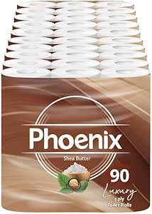 🦊Phoenix Soft Luxury– Shea Butter Fragranced Toilet Paper - Quilted White 3 Ply Paper - Pack of 90 -AUTO WIN 22/05