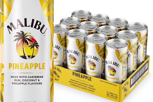🦊Malibu sparkling mixed Ready-To-Drink can with Malibu white rum, coconut & pineapple flavours, 5%-250ml x 12 AUTO WIN 29/06