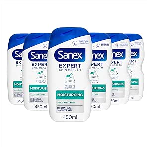 🦊2 WINNERS Sanex Body Wash - Expert Skin Health - Moisturising Shower Gel - Dermatologist Tested Hydrating For All Skin Types - Multipack - 6 Pack - 450ml Bottles-AUTO WIN