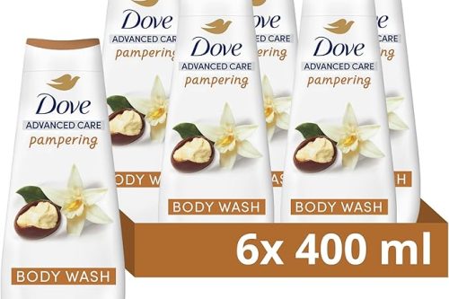 🦊Dove Advanced Care Pampering Body Wash Body Cleanser shower gel with a shea butter & vanilla scent for instantly lotion-soft skin 6x 400 ml-AUTO WIN
