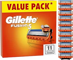 🦊 Gillette Fusion5 Razor Refills for Men, 11 Razor Blade Refills, with Lubrastrip for a Close Shave-AUTO WIN