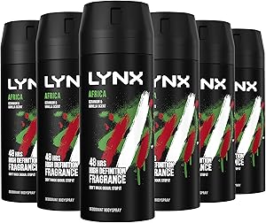 🦊Lynx Africa the G.O.A.T. of fragrance Aerosol Bodyspray 48 hours of odour-busting zinc tech deodorant to finish your style 6x 150 ml-AUTO WIN