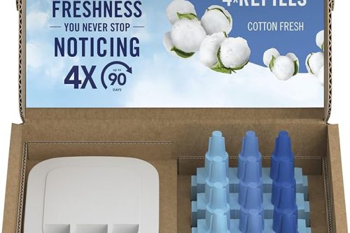 🦊 Febreze 3Volution Air Freshener Plug-In Starter Kit + 4 Refills (20ml x 4) – Cotton Fresh-AUTO WIN