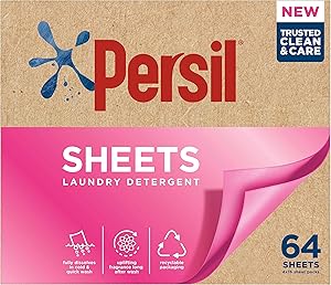 🦊 Persil Laundry Detergent Sheets Washing Sheets easy to use, carry and store 64 sheets-AUTO WIN