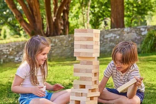 TP Wooden Tumble Tower | Ultimate Giant Game for the Garden | Outdoor & Garden Games | FSC Certified Treated Wood | 2+ Players | Ages 3+ to Adult-AUTO WIN