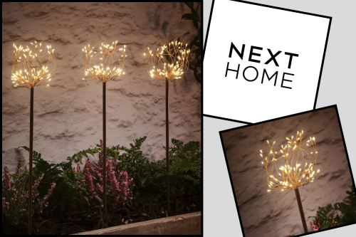 Lights4fun Copper Set of 2 Micro Light Flower Stake Lights -AUTO WIN