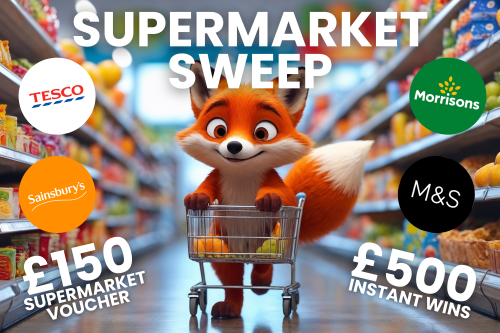 SUPERMARKET SWEEP! MAIN PRIZE £150 SUPERMARKET GIFT CARD & £500 INSTANT WINS-AUTO WIN 07/06